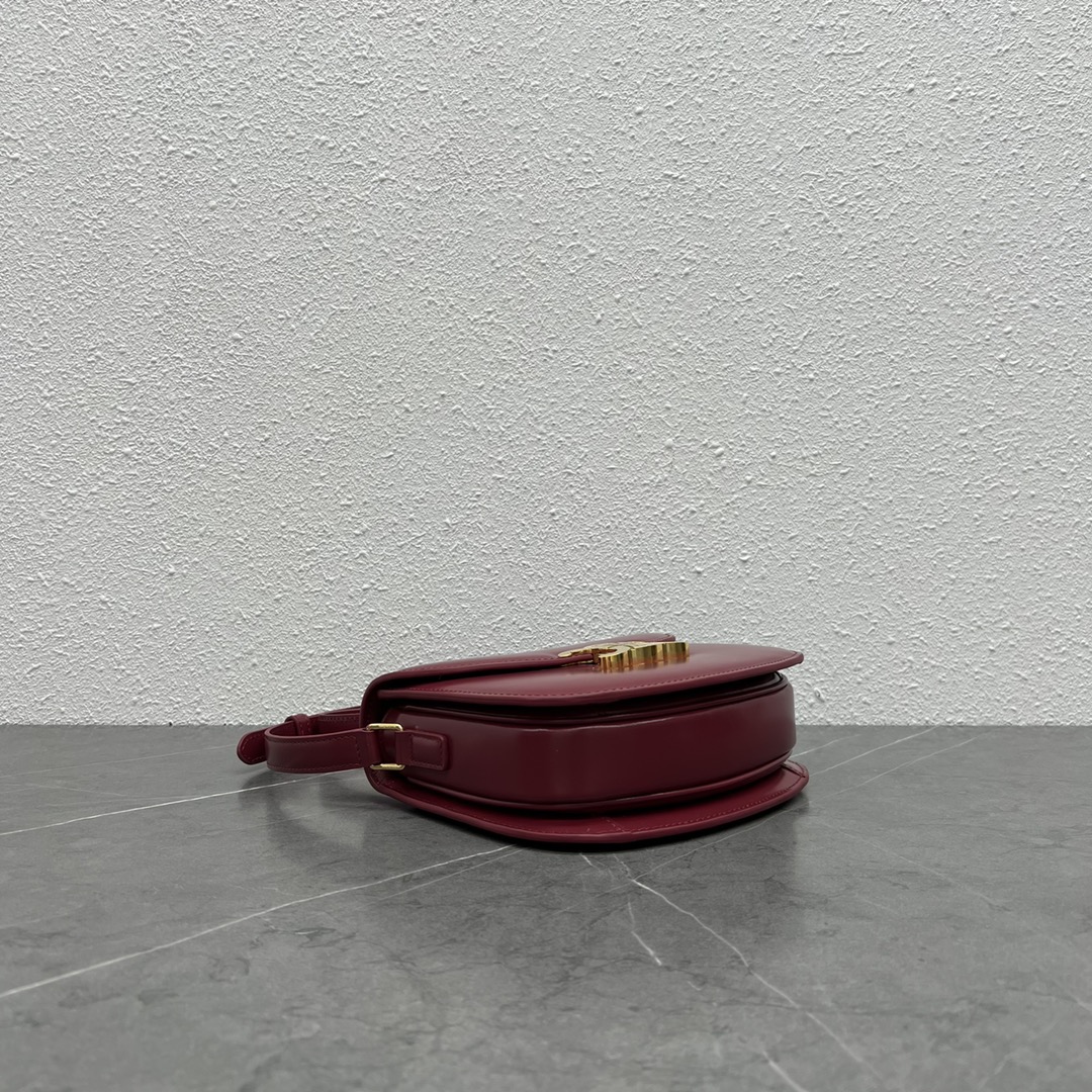 Celine Besace Clea Shoulder Bag In Shiny Calfskin Red 110413